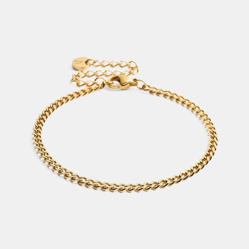 Elegant Panser Facet Armbånd i 18k Guldbelægning