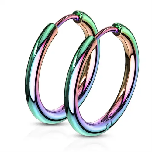 Rainbow ørering I ædelstål 18mm