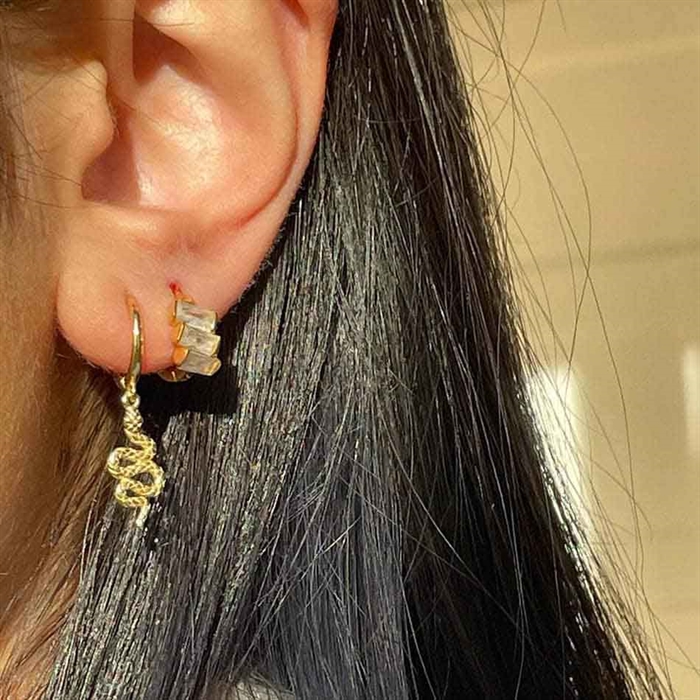 Snake ørering I Sterling