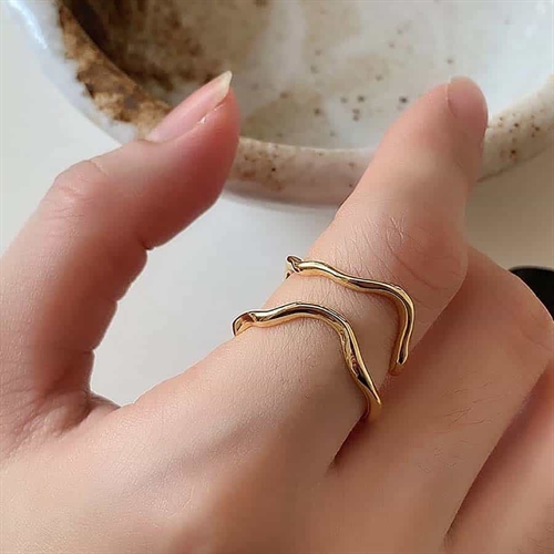 Dionysus Ring i Forgyldt Sterlingsølv - Justerbar Smykke
