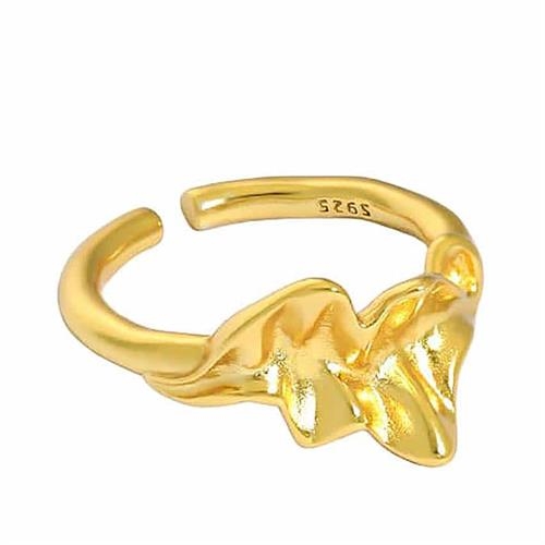 Hestia Ring i Guld - Justerbar Sølvring til Stacking