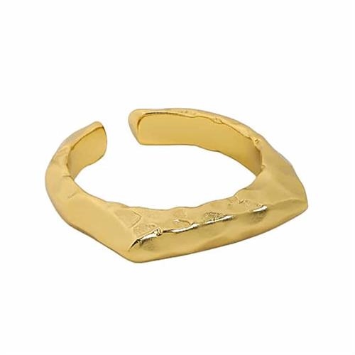Forgyldt 14K Sølv Ring - Justerbar og Elegant Smykke