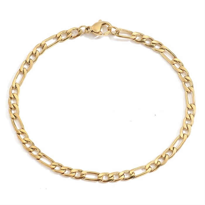 Link Iv Armbånd ædelstål 4mm 14k