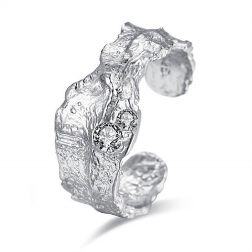 Zena Ring i Sterlingsølv 925 med CZ Sten - Justerbar Designring