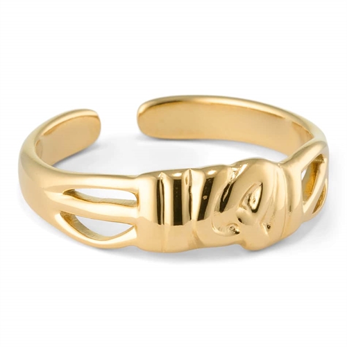 Guld Blanca Fingerring i 14K Ædelstål - Justerbar Ring