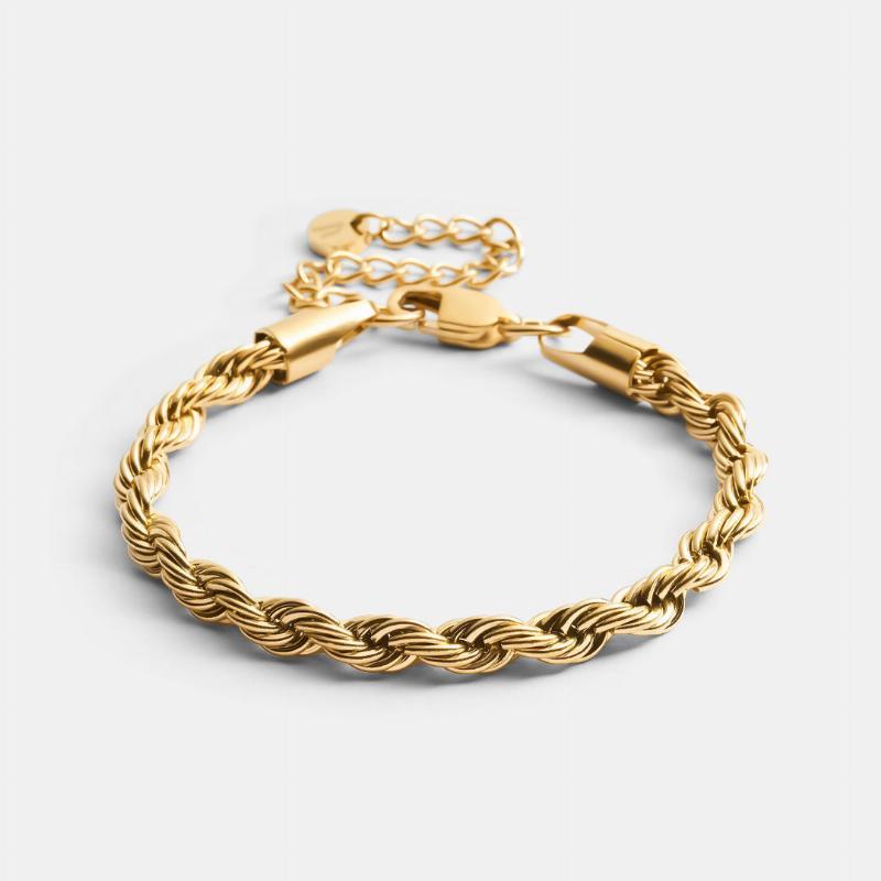 Twisted Rope Armbånd i 18k Guldbelægning - Eksklusivt Smykke
