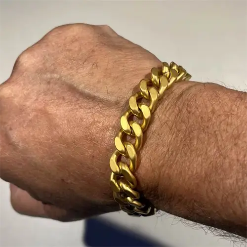 Mat Guld Square Armbånd i Ædelstål - Hurtig Levering!