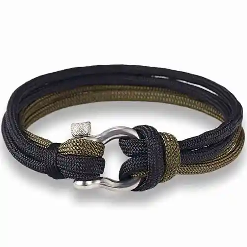 Grøn/sort Sailorman herrearmbånd - Hurtig levering!