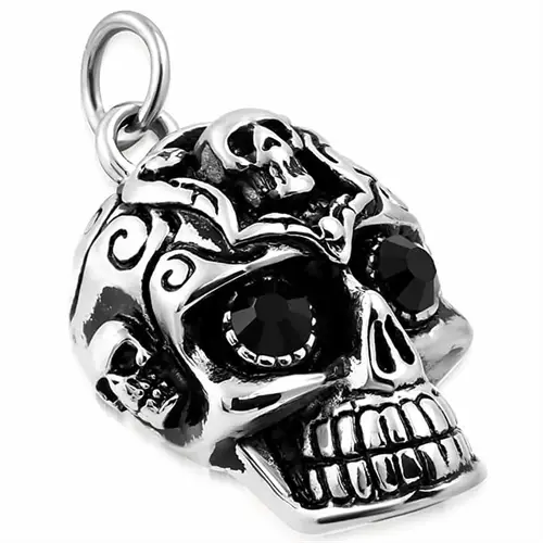 Skull Halssmykke i Rustfrit Stål - Hurtig Levering!