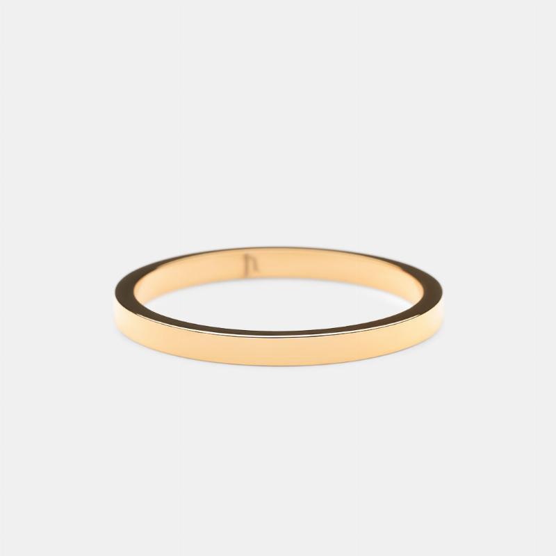 Flad Båndring 18k Guldbelagt - Tidløs Elegance