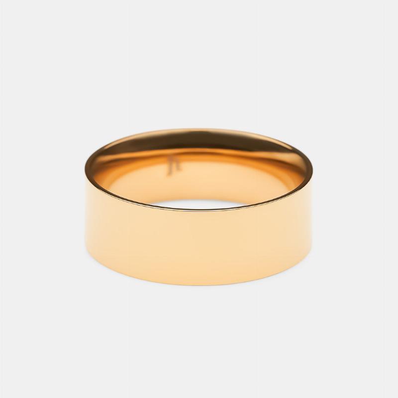 Flad Bandring i 18k Guld - Luksuriøs Elegance
