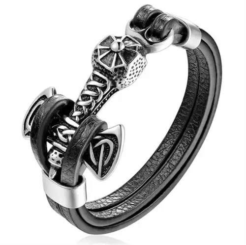 Thors Hammer Armbånd i Stål - Vikingestil Smykke