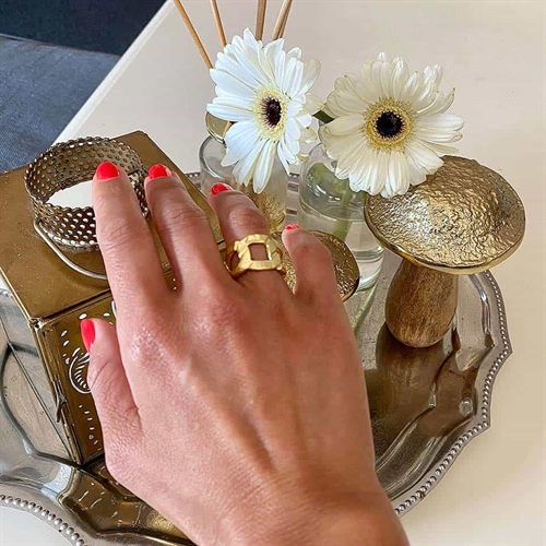 Hefaistos Ring i Guld - Justerbar Smykke til Stacking