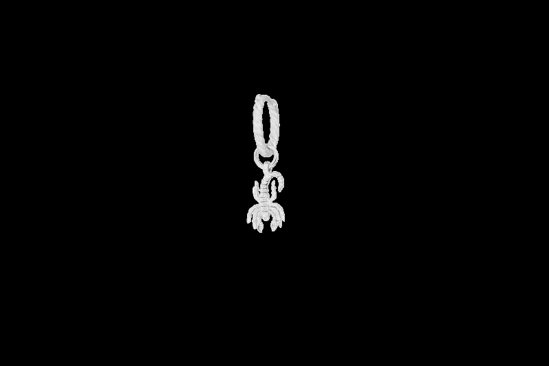 Ix Scorpion Hoop Sølvørering med Charm - Unik Design