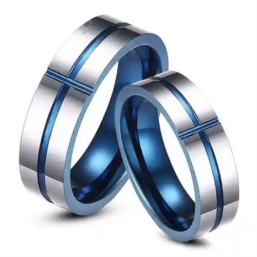 Blå Tungsten Vielsesring – Elegant Design til Forlovelse