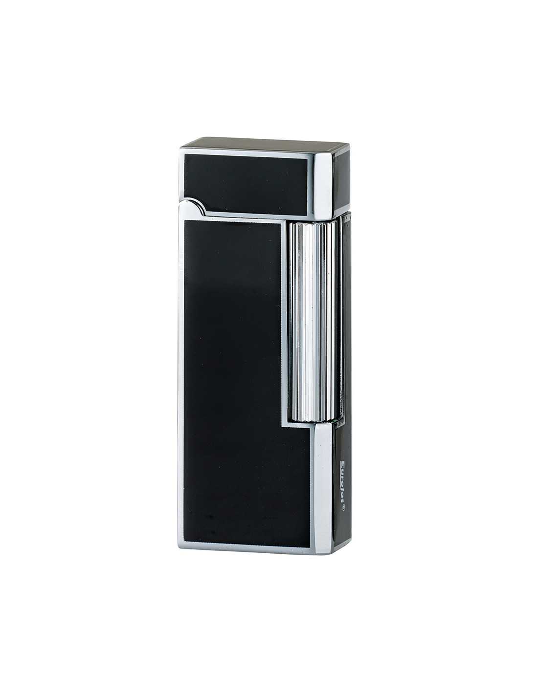 Eurojet Milano Flint Lighter i Krom og Sort - Stilfuld!