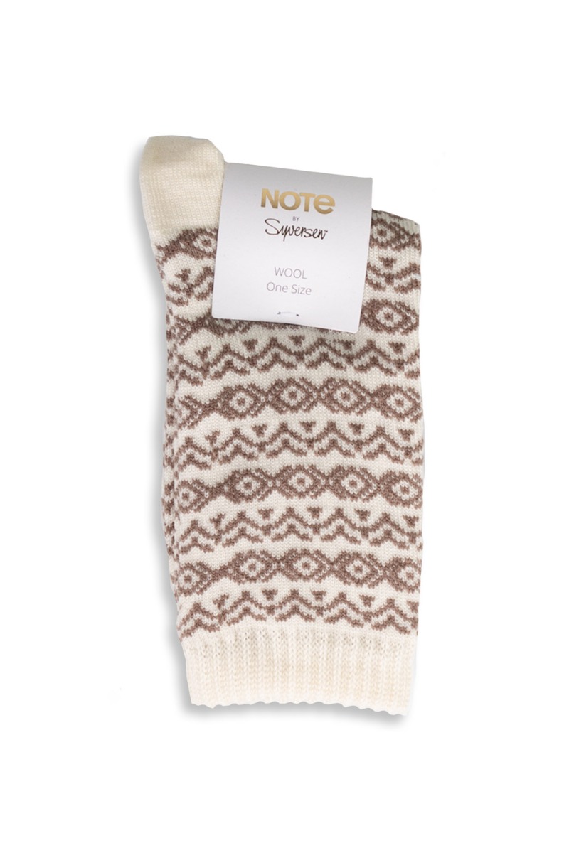 Oroblu - Strømper i Uldmønster - Off Whitebeige