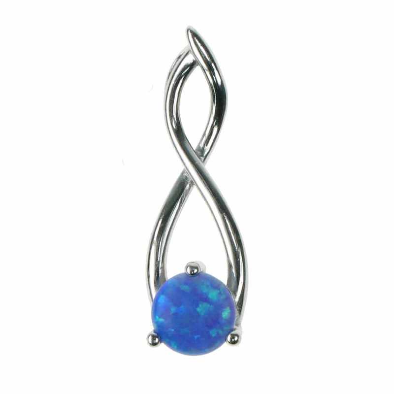 Twister - Blå Opal Vedhæng i 925 Sterling Sølv