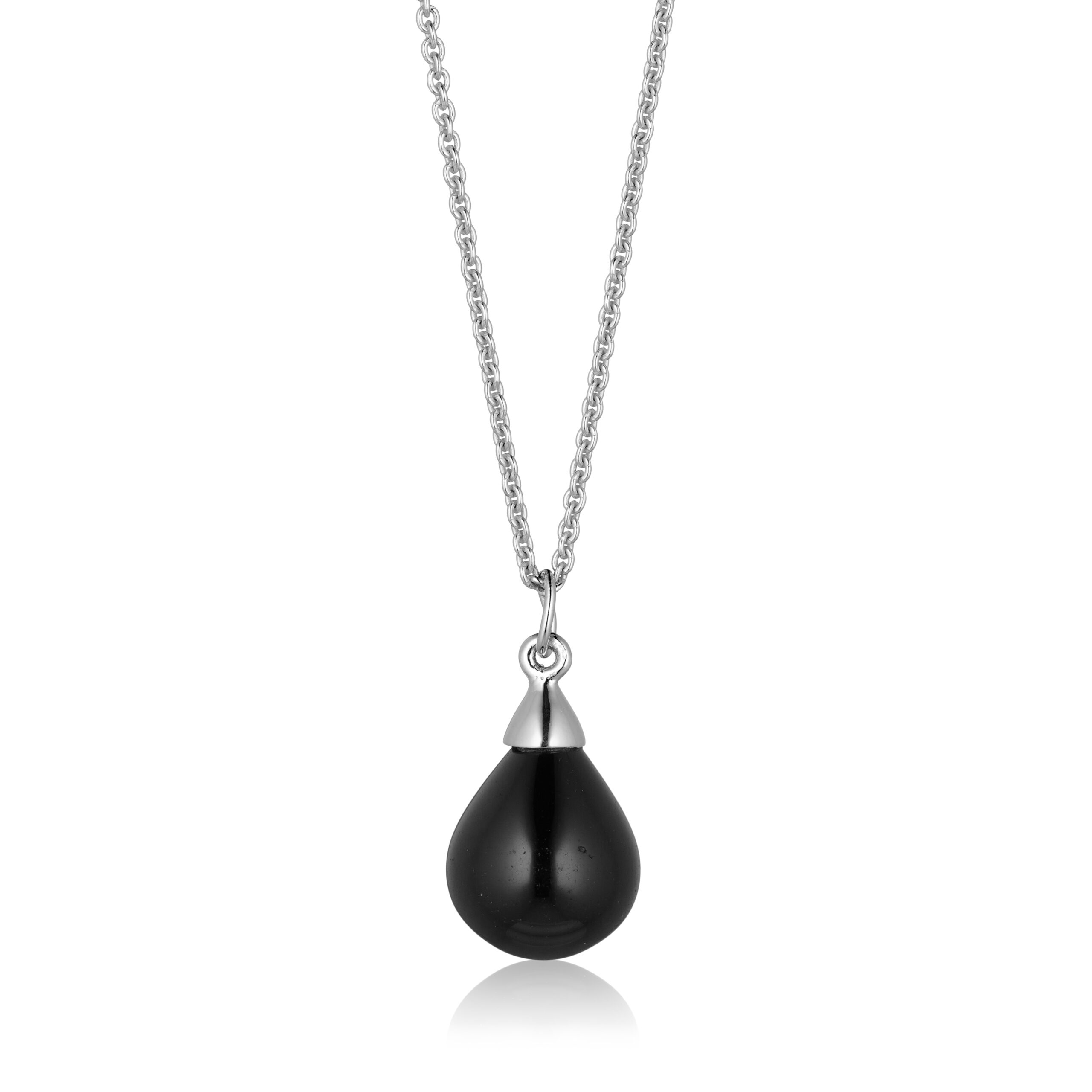 Sølv Halskæde med Sort Onyx - Elegance og Styrke