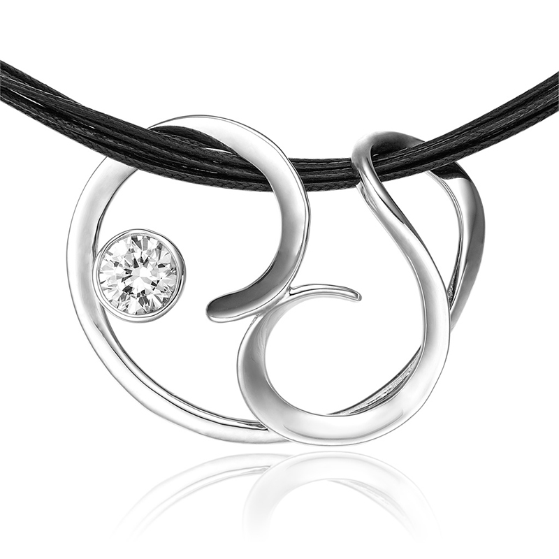 Elegant Sølv Halssmykke med Zirkonia - Perfekt Gaveidé