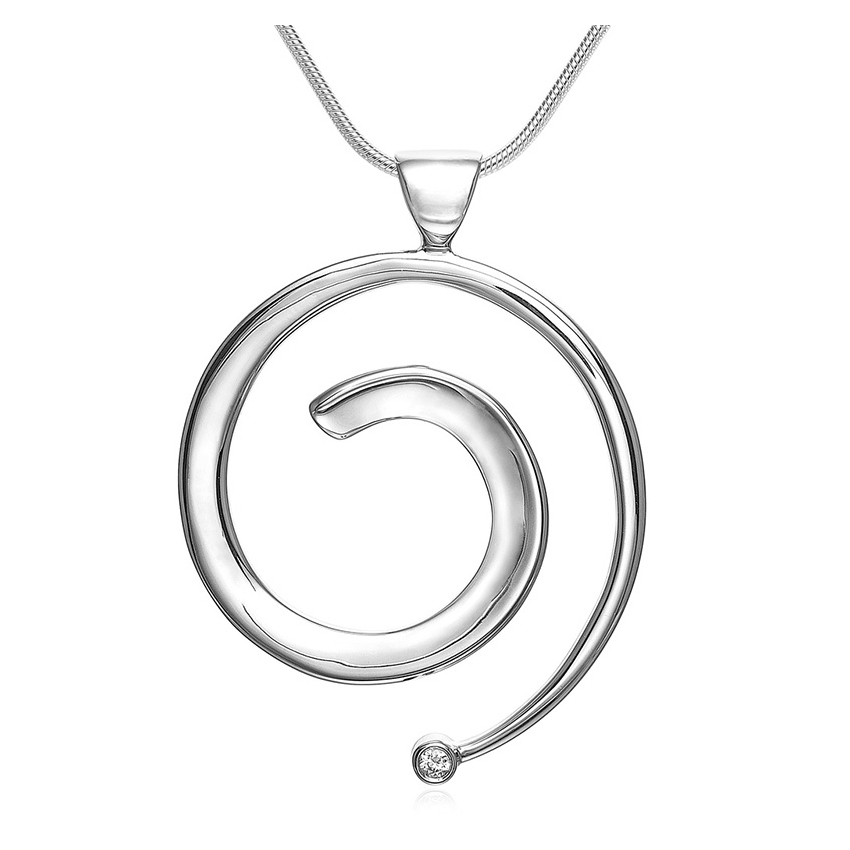 Sølv Spiral Vedhæng med Zirkonia - Eksklusivt Tilbud!