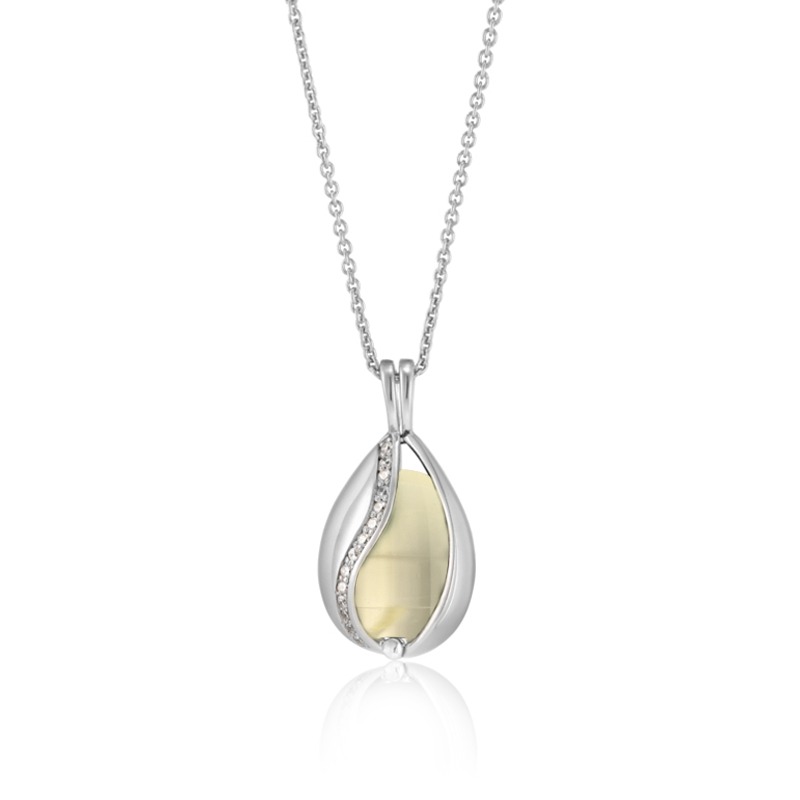 Blank Smykkeæg med Lemonkvarts - Elegant Smykkedesign