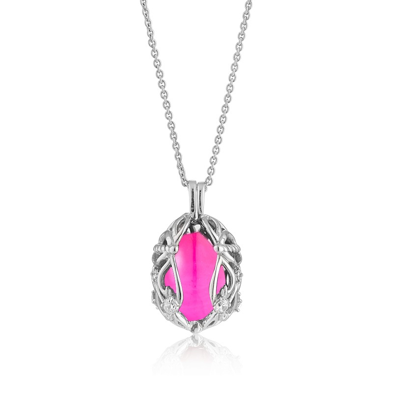 Smykkeæg i Sølv med Pink Onyx - Unik Design!