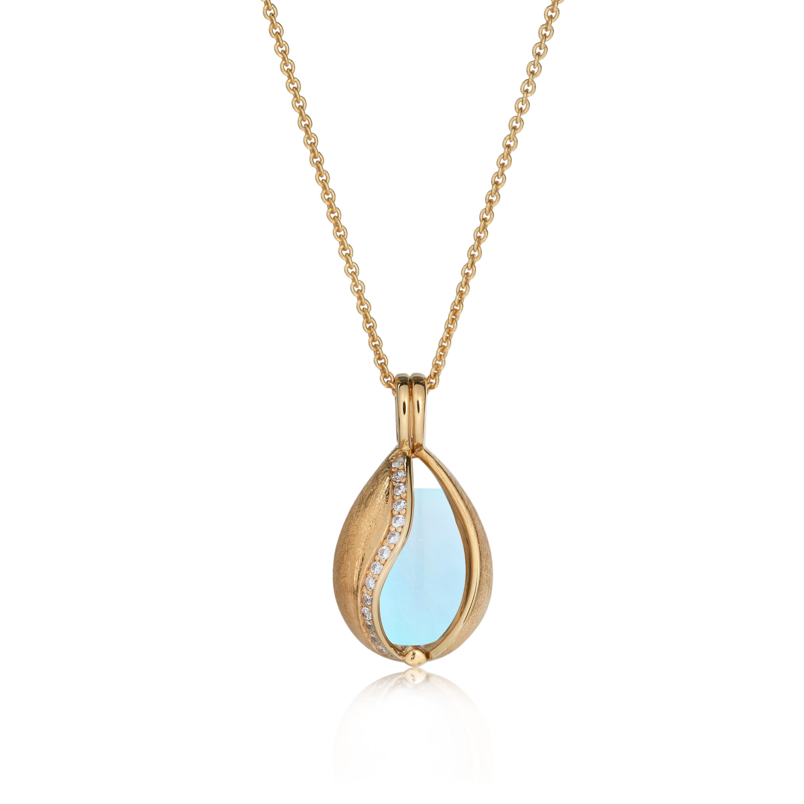 Smykkeæg med Aqua Calcedon - Elegant og unikt design