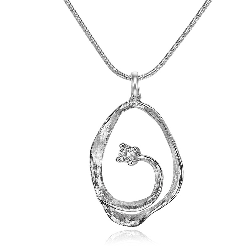 Sølv Halssmykke med Zirkonia - Elegant Design