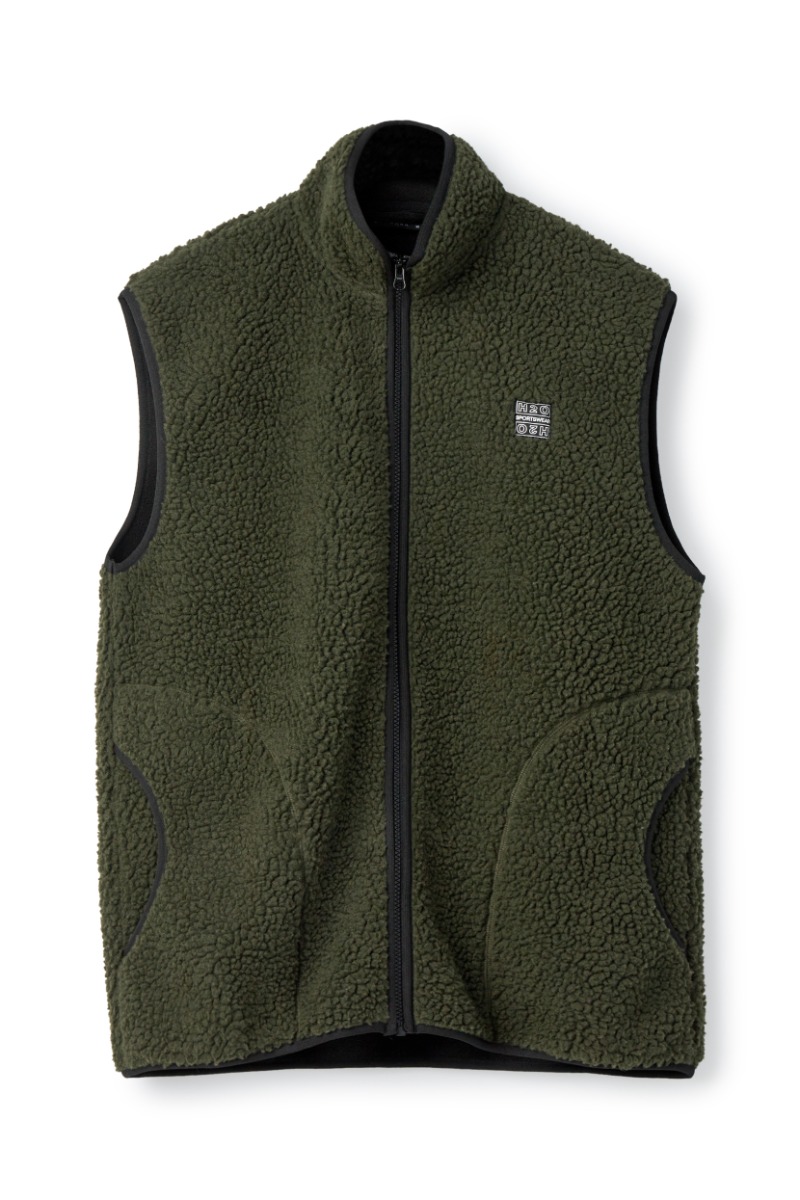 H2O - Fleece Vest - Basic Langli Pile - Army Grøn