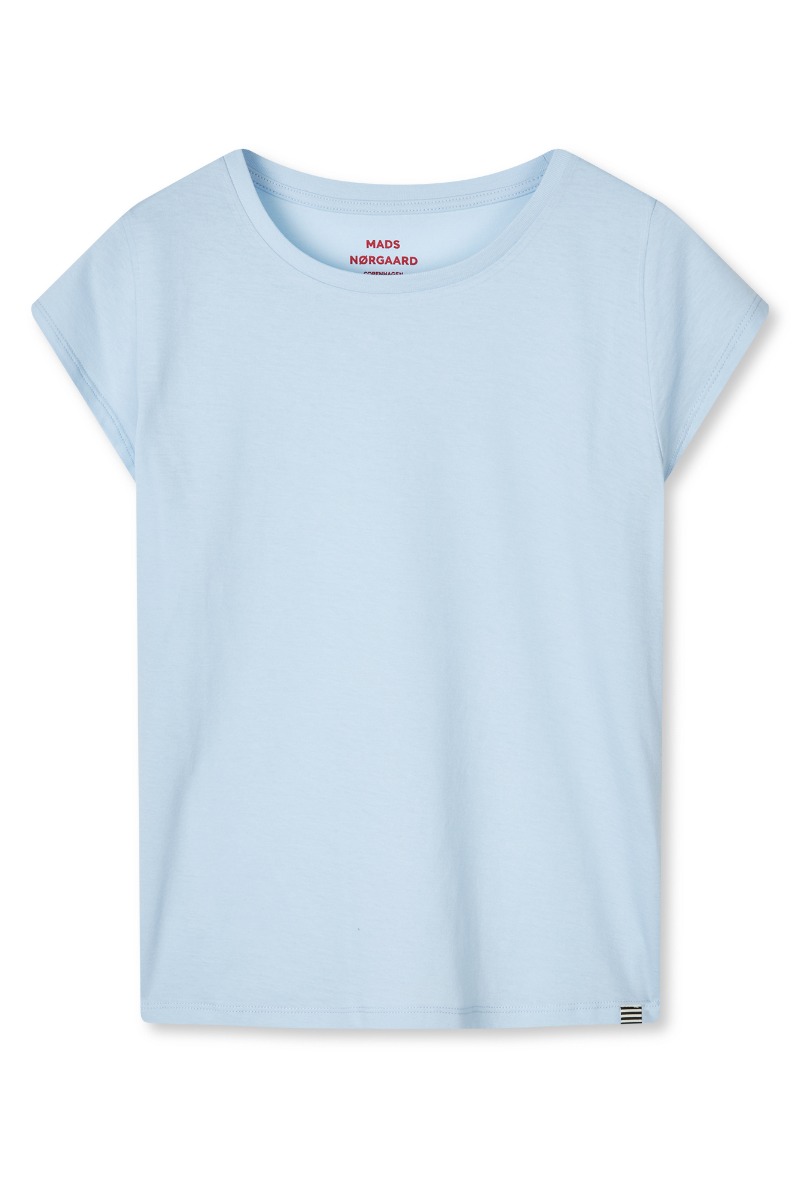 Mads Nørgaard T-shirt i økologisk bomuld - Cashmere Blå