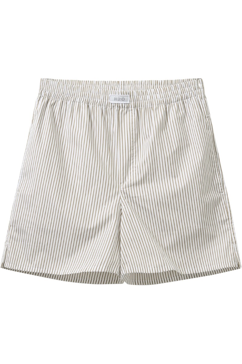 H2O Rønne Essential Shorts - Hvide og Brune Pajama Shorts