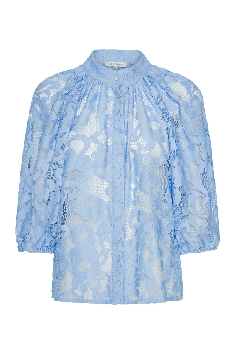 Continue - Skjorte - Sia Big Lace - Himmelblå Tilbud