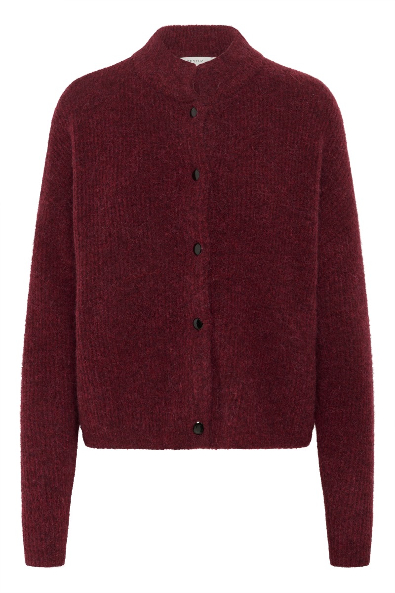 Gestuz - Alphagz Kort Cardigan - Blodrød Mønstret