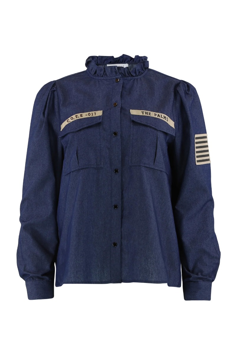 Continue - Bluse - Mili Patch Chambre - Denim Blue