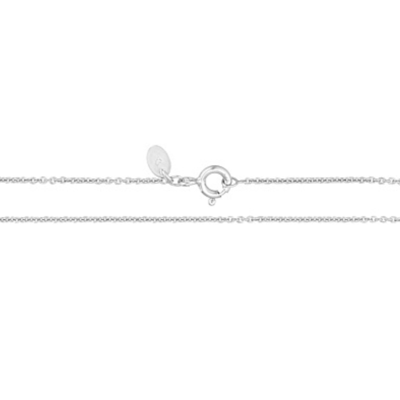 Sølv Ankerkæde - 42 Cm med Rhodium Belægning
