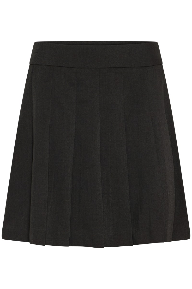 Ichi - Plisseret Nederdel - Willow Sk - Sort Elegance