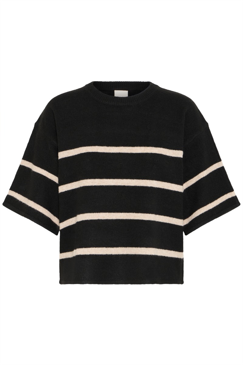 Ichi - Blød Strik - Dasila Ss - Meteorite Oatmeal Stripe
