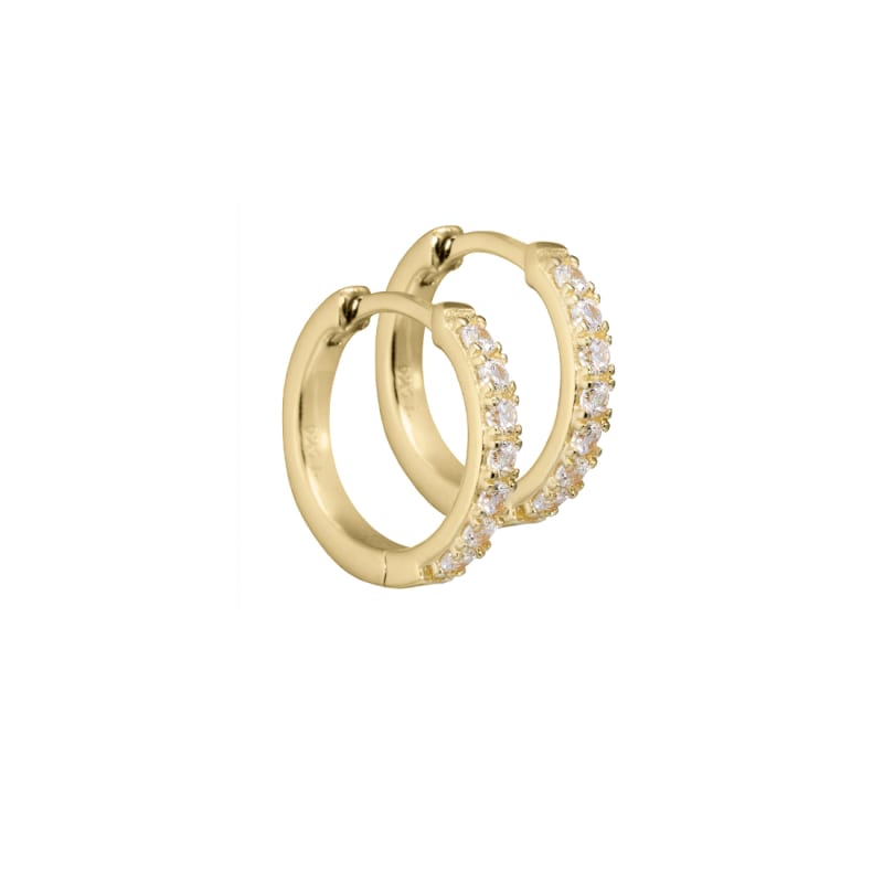 Darling Hoop øreringe 15 mm i guld med Zirkonia