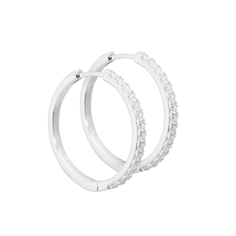 Darling Hoop 25 Mm Sølv Øreringe med Zirkonia