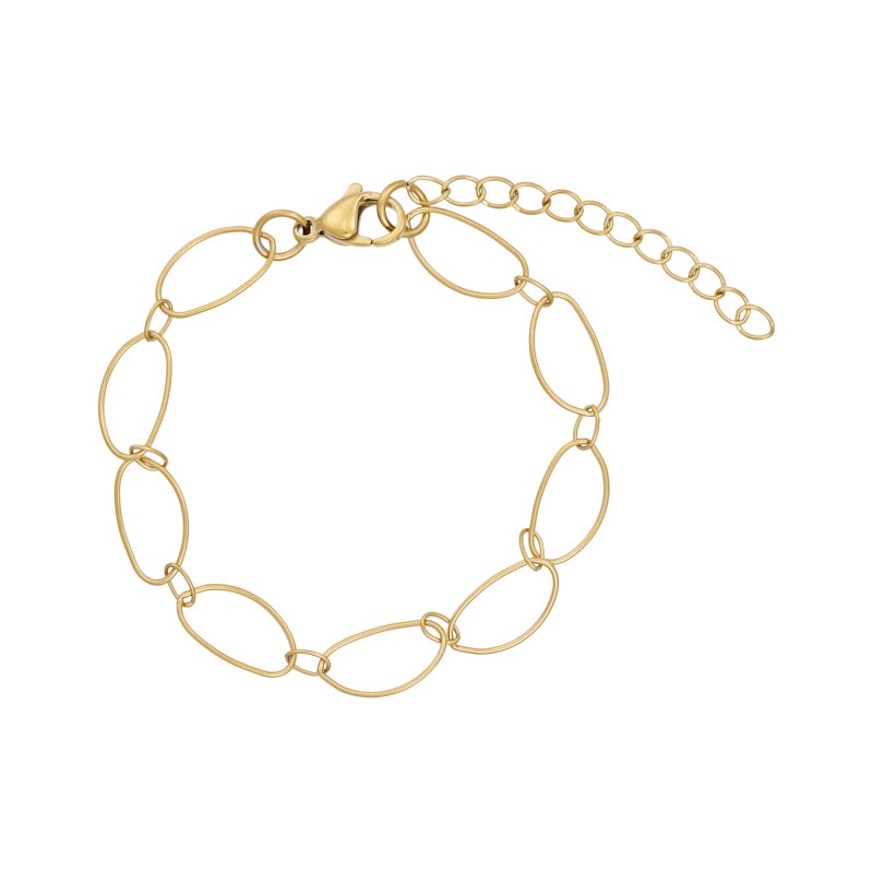 Elegant Stålarmbånd med 14K Guldbelægning