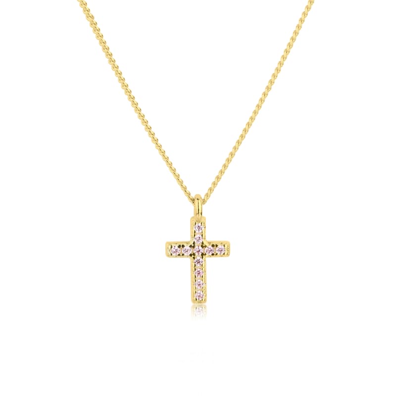 Rose Cross Necklace Golden
