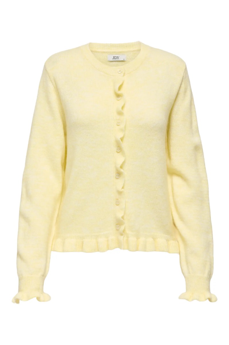 JDY - Lettyls On Frill Cardigan - Pastel Gul Melange