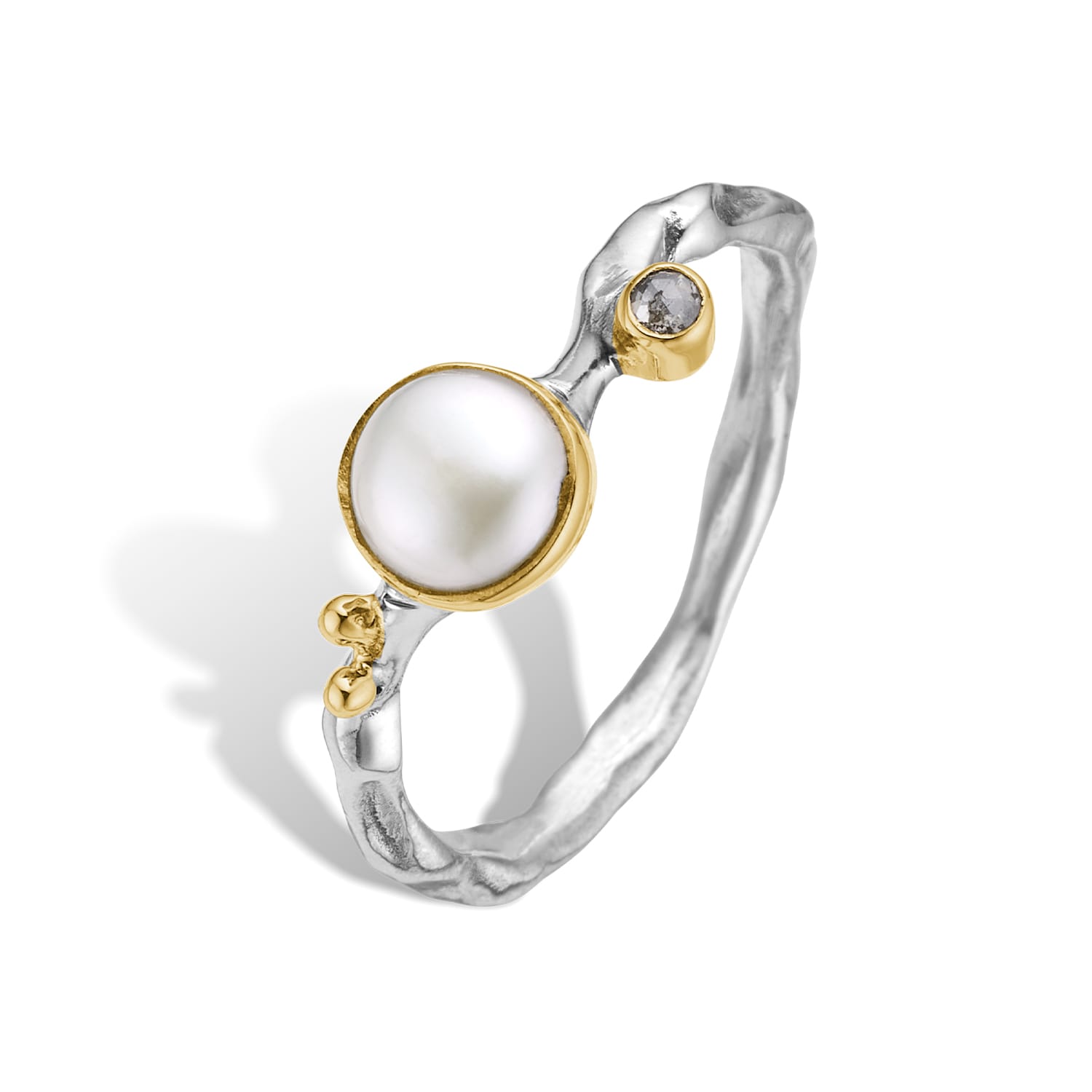 Grace Enkelt Perle Ring - Elegant Sølvring med Perle