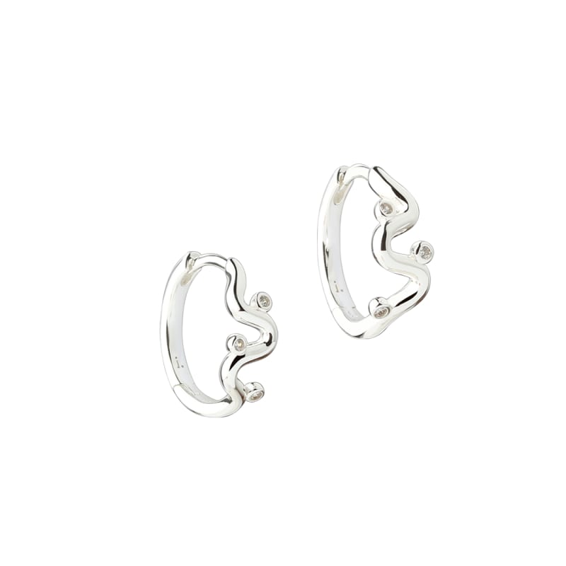 Wavy Hoop    Silver