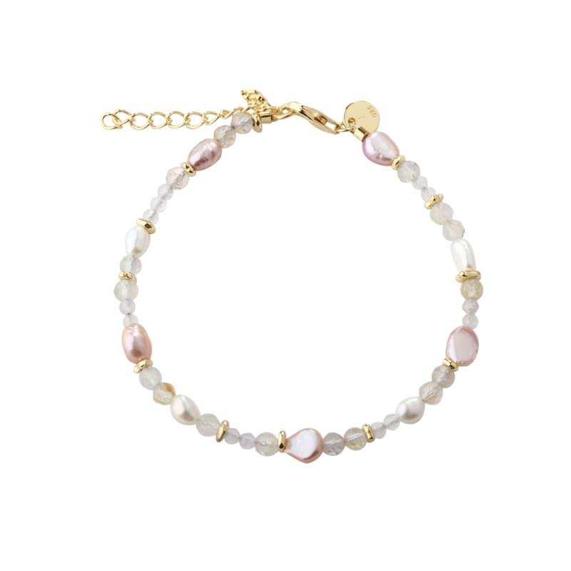 Fresa Rose Armbånd med Lilla Citrin og Perler