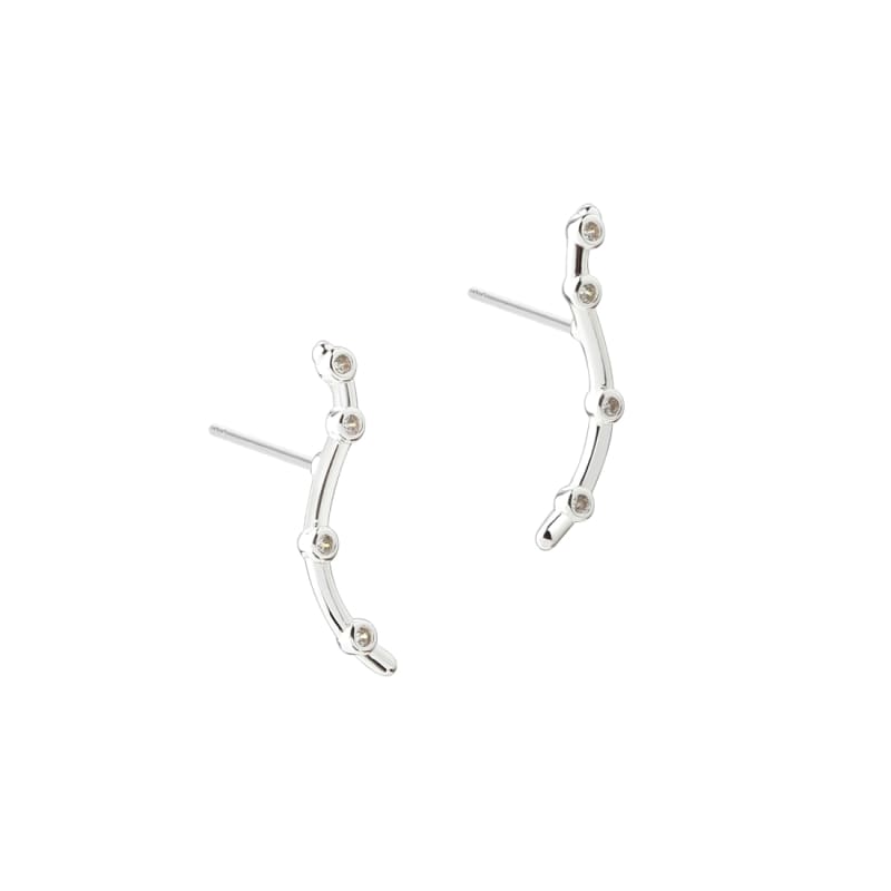 Wavy Stud   Silver