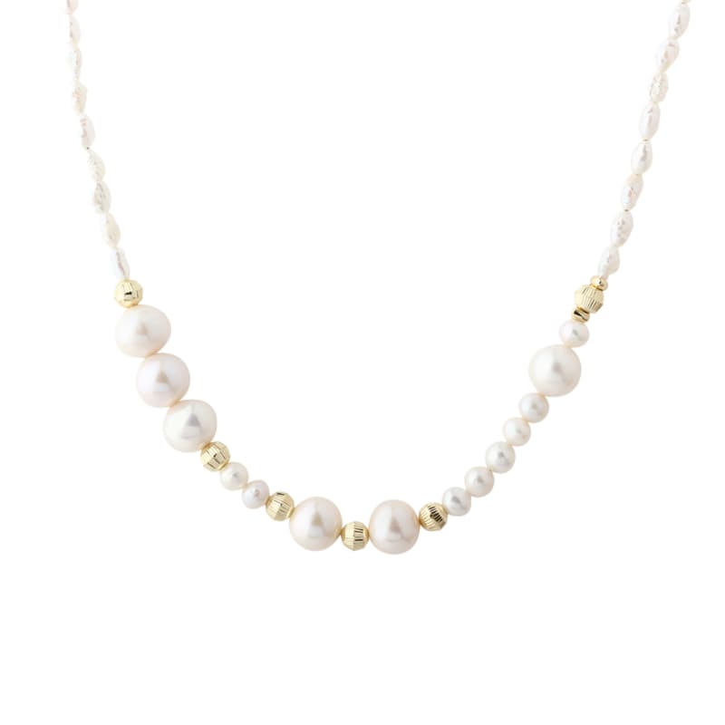 Line Pearl Necklace Golden