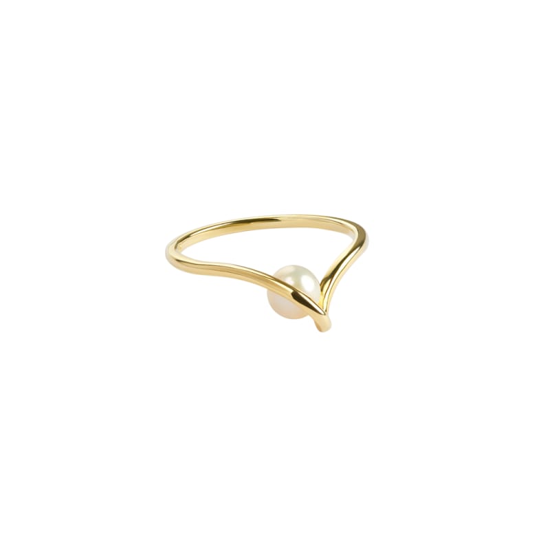 Sela Perle Ring - 60 i 14K Guldbelagt Sølv