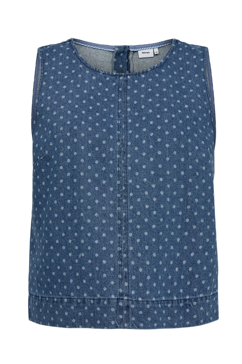 Nümph - Nuhaddie Top i Mørkeblå Denim - Sød Design